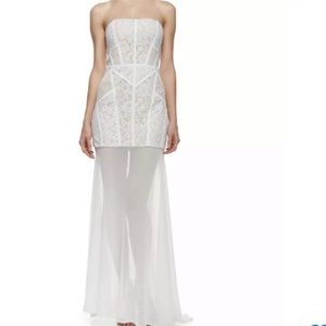 New Strapless Maxi White Dress